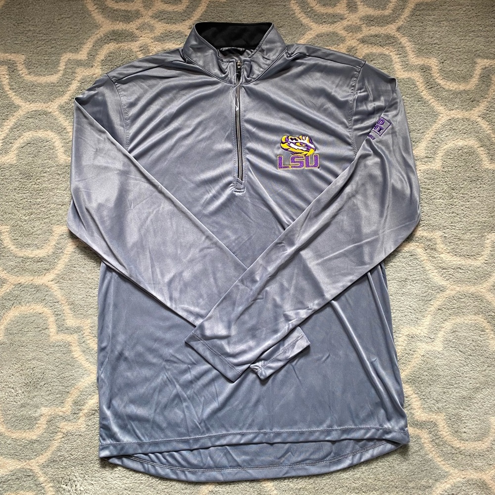 Men’s Elevate LSU x Bud Light Light Grey Quarter Zip Size Large Long Sleeve